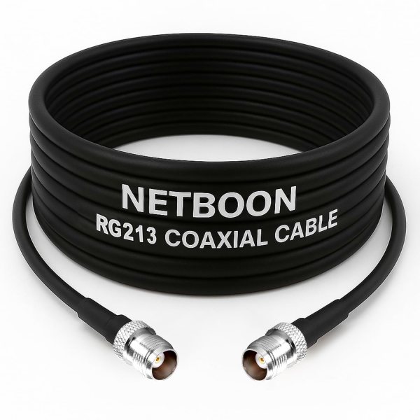 RG213 Flexible Ultra Low Loss RF Coaxial Cable with TNC Female to TNC Female Connector for High-Performance RF & Wireless Systems (1) RG213 Flexible Ultra Low Loss RF Coaxial Cable with TNC Female to TNC Female Connector for High-Performance RF & Wireless Systems