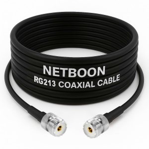 RG213 Flexible Ultra Low Loss RF Coaxial Cable with UHF Female to UHF Female Connector for Radio, CB, and RF Communication Systems (1) RG213 Flexible Ultra Low Loss RF Coaxial Cable with UHF Female to UHF Female Connector for Radio, CB, and RF Communication Systems