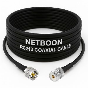 RG213 Flexible Ultra Low Loss RF Coaxial Cable with UHF Male to UHF Female Connector for High-Performance Radio & Communication Systems (1) RG213 Flexible Ultra Low Loss RF Coaxial Cable with UHF Male to UHF Female Connector for High-Performance Radio & Communication Systems
