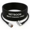 RG213 Ultra Low Loss Flexible RF Coaxial Cable Assembly with N Male to N Male Right Angle Connector for Telecom, Wireless, Testing & Industrial RF Use (1) RG213 Ultra Low Loss Flexible RF Coaxial Cable Assembly with N Male to N Male Right Angle Connector for Telecom, Wireless, Testing & Industrial RF Use
