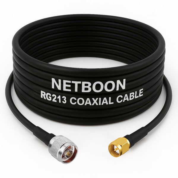 RG213 Ultra Low Loss Flexible RF Coaxial Cable Assembly with N Male to SMA Male Connector for Telecom and Industrial Applications