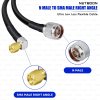 RG213 Ultra Low Loss Flexible RF Coaxial Cable Assembly with N Male to SMA Male Right Angle Connector for Telecom, Wireless & Industrial Applications