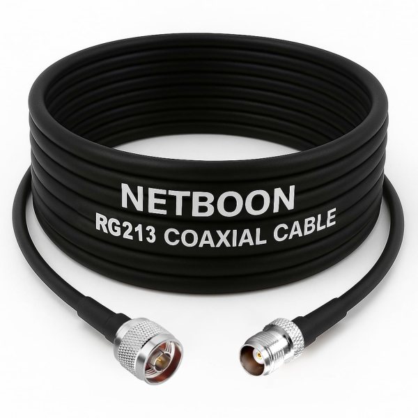RG213, N Male to TNC Female, ultra low loss RF cable, flexible coaxial cable, 50 ohm cable, telecom RF cable, IoT RF cable, industrial RF assembly, low attenuation, high shielding, 6 GHz