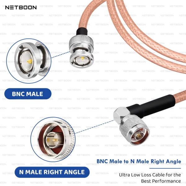 RG316 Coaxial Cable Assembly | BNC Male to N Male Right Angle Connector | High-Frequency RF Cable