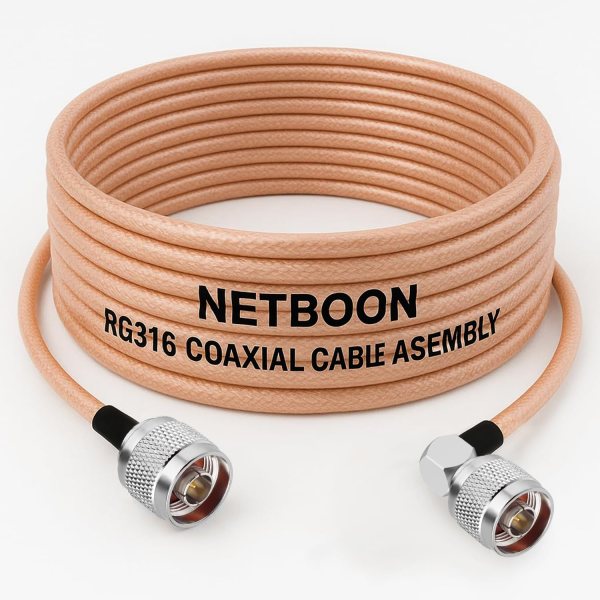 RG316 Coaxial Cable Assembly N Male to N Male Right Angle Connector High-Frequency RF Patch Cable (1) RG316 Coaxial Cable Assembly N Male to N Male Right Angle Connector High-Frequency RF Patch Cable