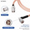 RG316 Coaxial Cable Assembly with BNC Female to N Male Right Angle Connector | Low Loss PTFE RG316 RF Patch Cable  High-Shielding Flexible Coax for Antenna, IoT, Wireless, SDR & RF Laboratory Systems