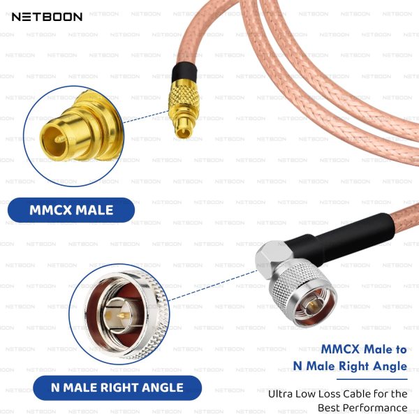 RG316 Coaxial Cable Assembly with MMCX Male to N Male Right Angle Connector Flexible PTFE Low Loss RF Cable for Wireless Devices, Antennas, IoT Modules (2) RG316 Coaxial Cable Assembly with MMCX Male to N Male Right Angle Connector | Flexible PTFE Low Loss RF Cable for Wireless Devices, Antennas, IoT Modules