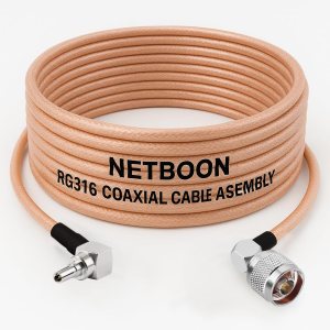 RG316 Coaxial Cable with CRC9 Male Right Angle to N Male Right Angle Connector Low Loss RF Cable for LTE, IoT, Wireless Networks & Antennas