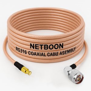 RG316 Coaxial Cable with MCX Male to N Male Right Angle Connector Low Loss RF Cable for IoT Devices, Antennas, Wireless, SDR & Telecom Applications