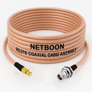 RG316 Coaxial Cable with MCX Male to TNC Female Bulkhead Connector Low Loss PTFE RF Cable for Antennas, IoT, Wireless & RF Test Equipment