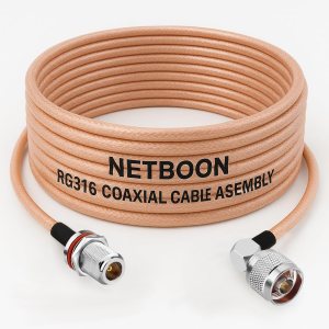 RG316 Coaxial Cable with N Female Bulkhead to N Male Right Angle Connector Low Loss RF Cable for Antennas, IoT, SDR, Wireless & Industrial Systems