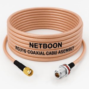 RG316 Coaxial Cable with RP-SMA Male to N Female Bulkhead Connector Low Loss PTFE RF Cable for IoT, Routers, SDR, Antennas & Wireless Systems