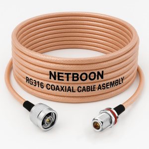 RG316 RF Low Loss Coaxial Cable N Male to N Female Bulkhead Connector High Performance 7 GHz Frequency Durable Connector Assembly