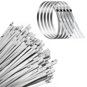 Heavy Duty Stainless Steel Ball Lock Cable Tie 360×4.6 mm (14 Inch) | 304 SS Self-Locking Metal Zip Tie for Industrial & Outdoor Use