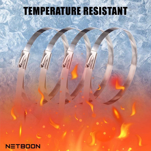 Heavy Duty Stainless Steel Ball Lock Cable Tie 840×4.6 mm (33 Inch) | 304 Grade Self-Locking Metal Zip Tie for Industrial, Electrical & High-Temperature Applications | All-Weather Corrosion-Resistant Steel Tie