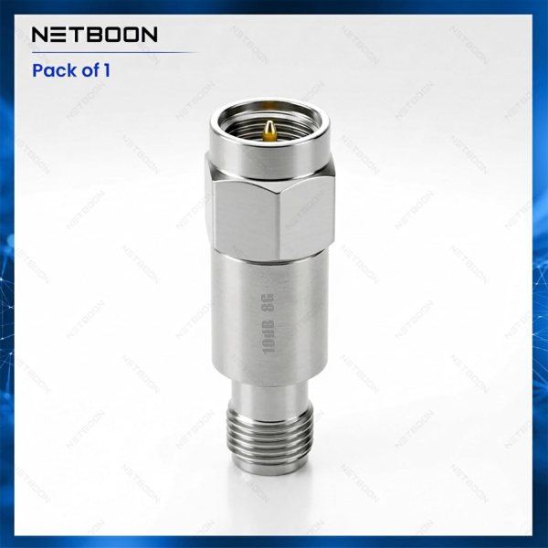 NETBOON RF Power Attenuator SMA Male to Female, 10dB Fixed Attenuator 2W, Up to 6GHz (3) RF Power Attenuator SMA Male to Female, 10dB Fixed Attenuator 2W, Up to 8GHz, Coaxial RF Signal Reducer for WiFi Routers, RF Test Equipment, Ham Radio & Communication Devices