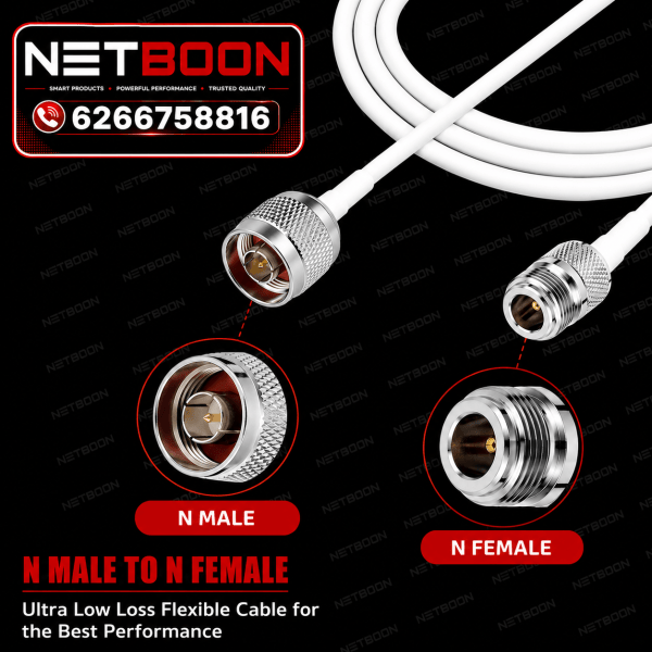 best quality netboon rf coaxial cable n male to n female connector (5) HLF 200 Low Loss RF Coaxial Cable with N Male to N Female Connector | 5GHz 50 Ohm Antenna Extension Cable