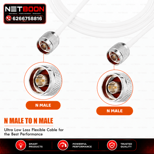 hot selling NETBOON LMR200 hlf200 low loss coaxial cable (13) HLF200 Coaxial Cable with N Male to N Male Connector | Pure Copper Low Loss RF Cable | 50 Ohm Antenna Extension Cable